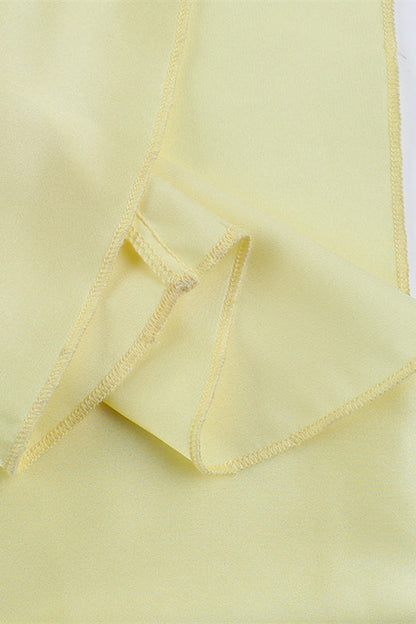 Square Neck Yellow Backless A-line Long Dress