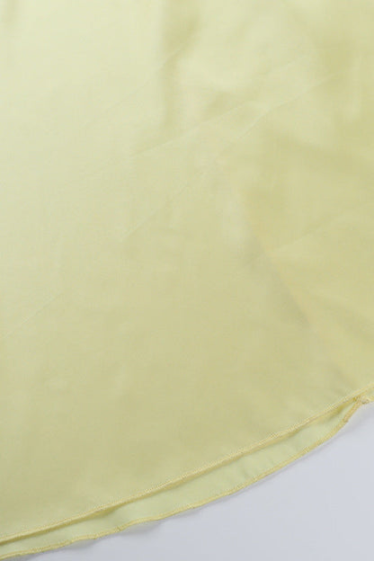 Square Neck Yellow Backless A-line Long Dress