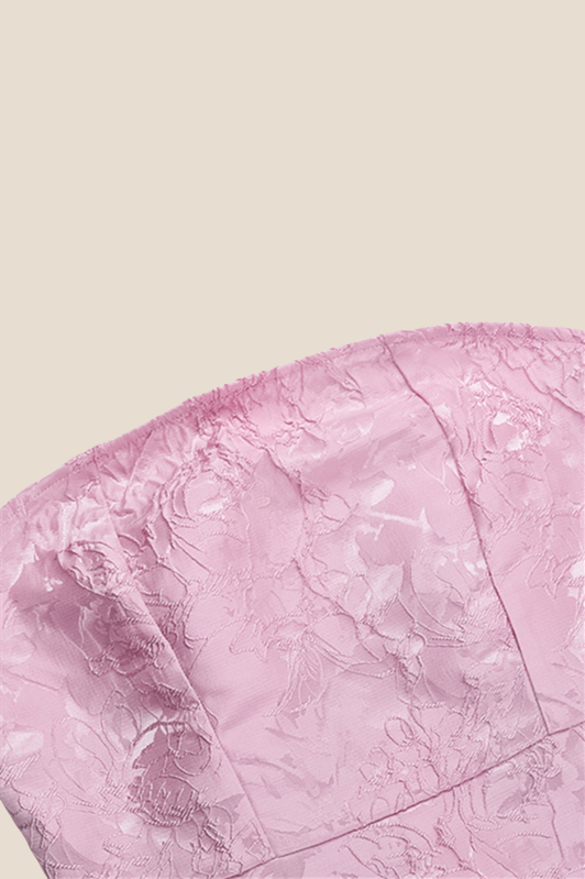 Strapless Blue Back Bow A-line Short Dress