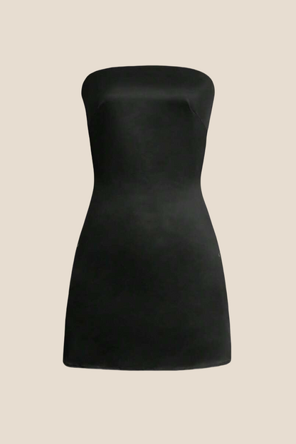 Strapless Sage Green Back Tie Short Dress