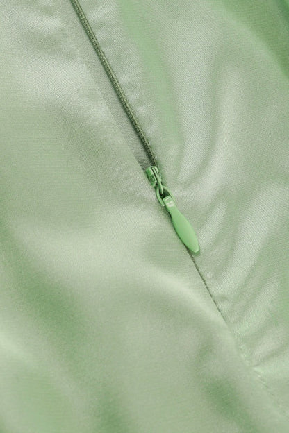 Straps Green Lace-up Back Tiered Party Dress