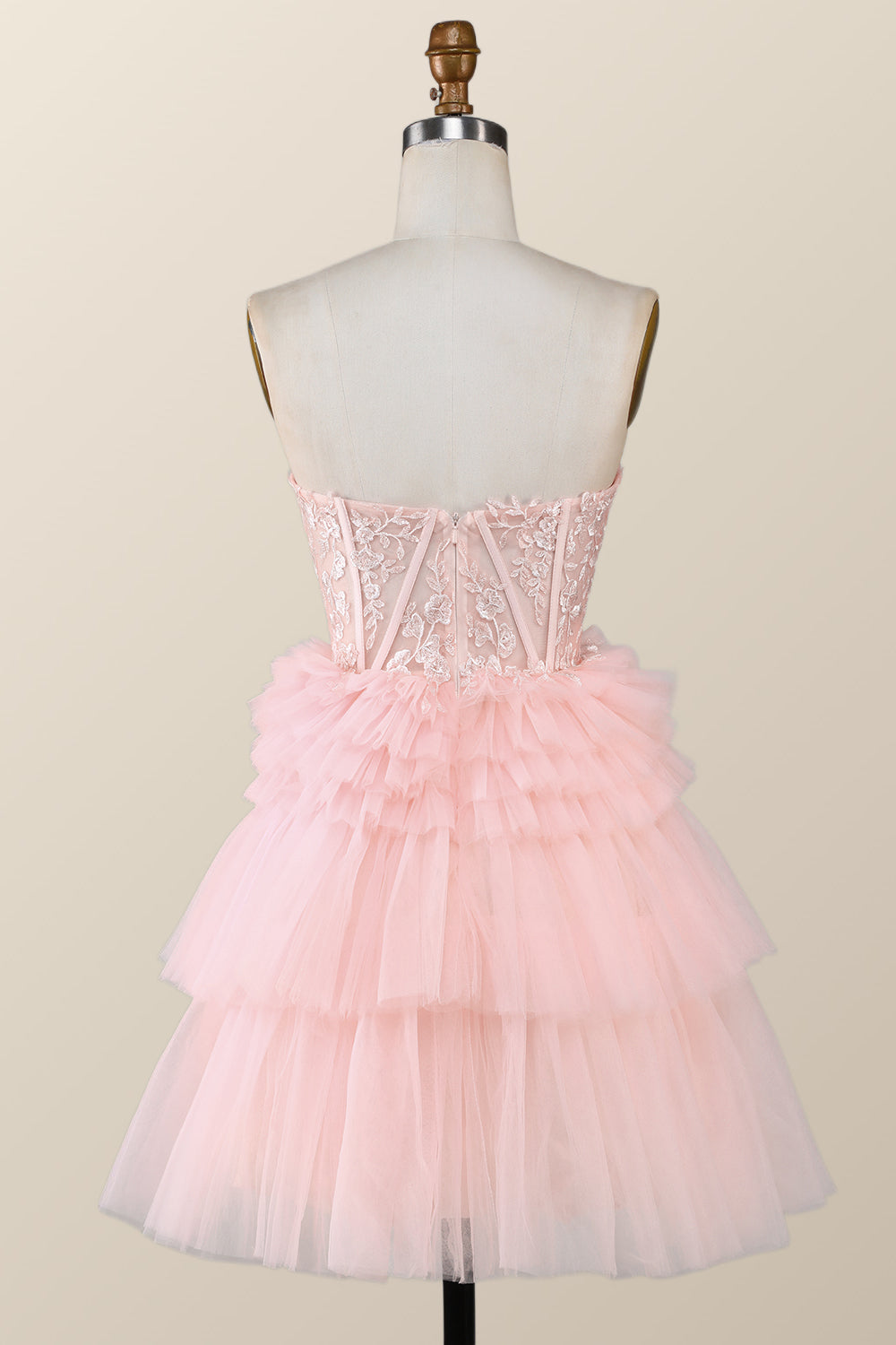 Red Sweetheart Lace and Ruffles Short Tulle Dress
