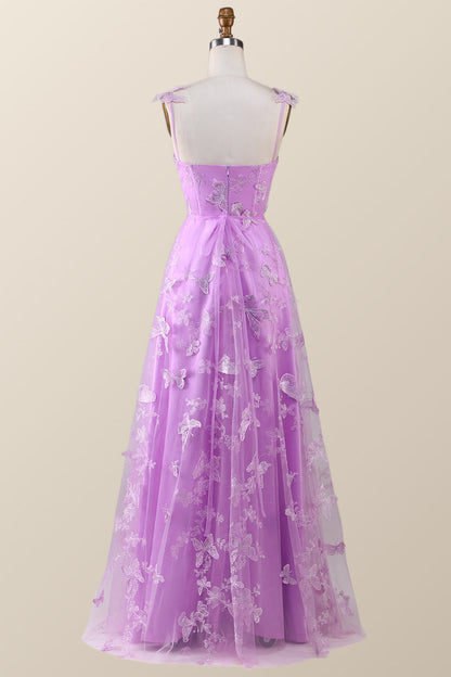 Sage Green Butterfly A-line Long Formal Dress