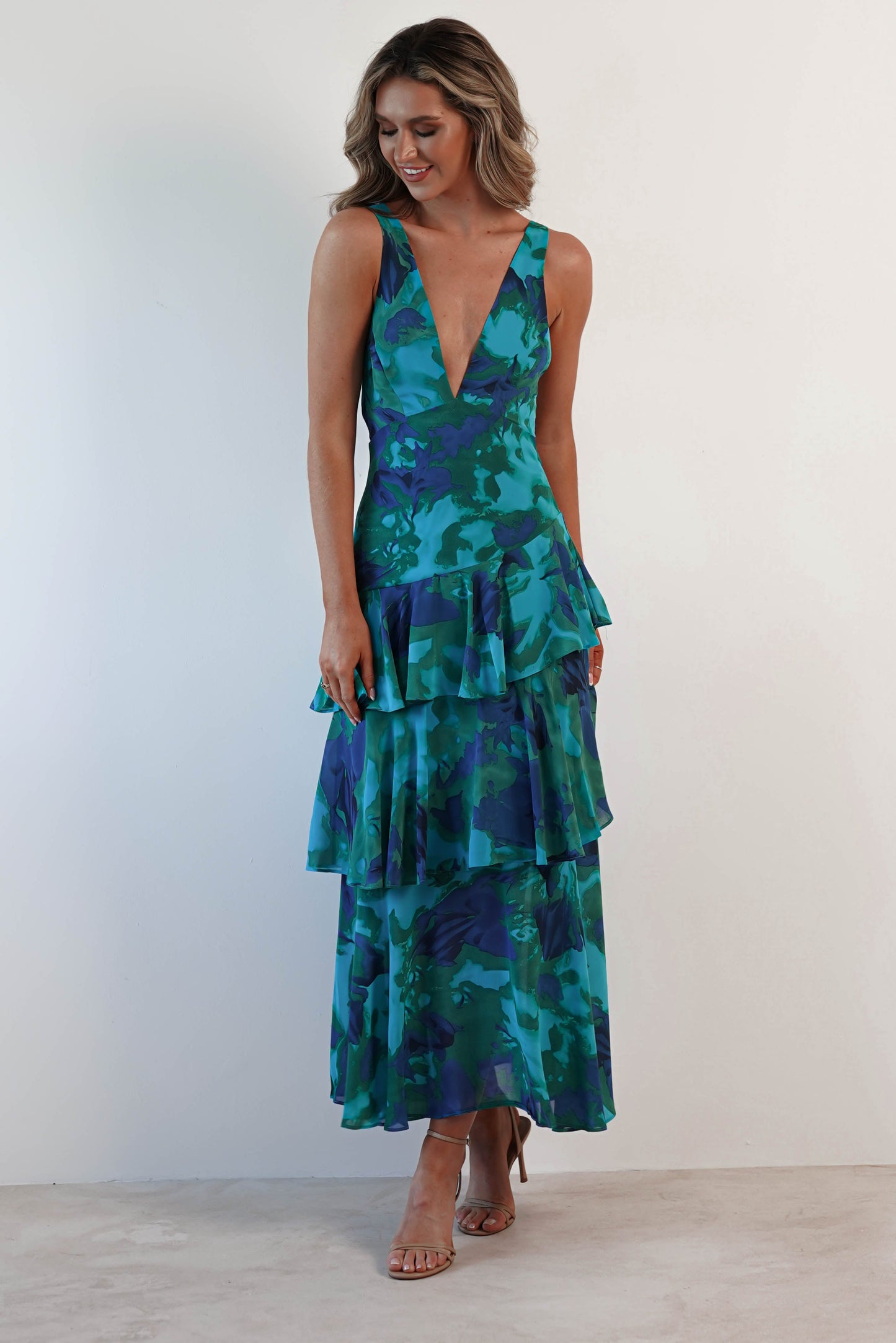 Veda Ruffle Midi Dress