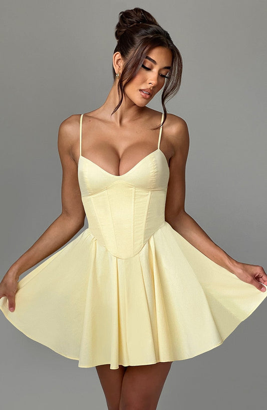 FELICITY MINI DRESS - YELLOW
