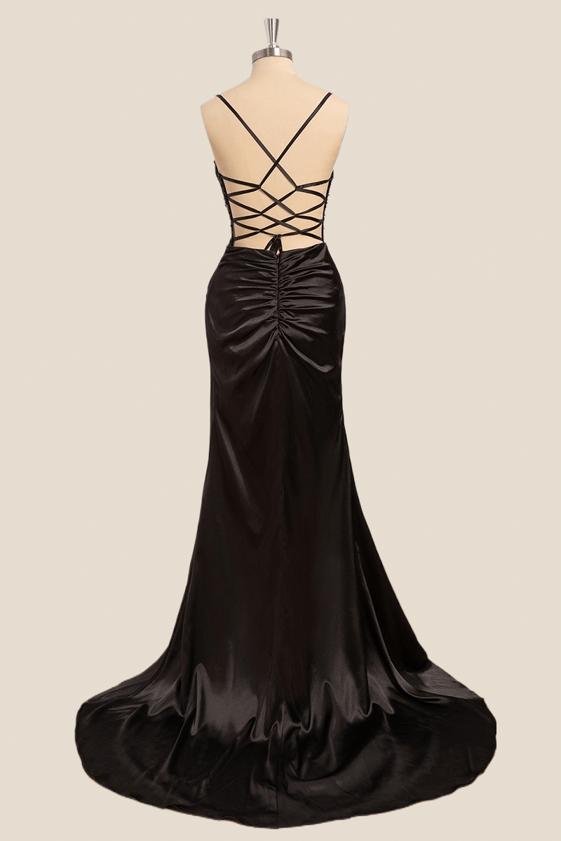 Sage Satin Cowl Neck Mermaid Formal Dress