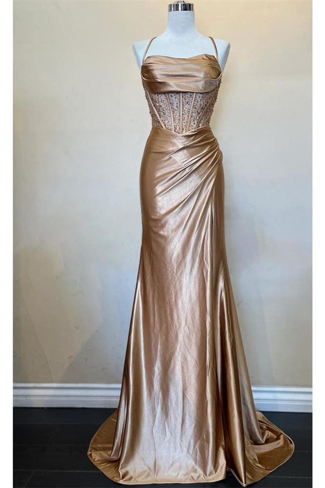 Sage Green  Ruched Corset Mermaid Long Prom Dress