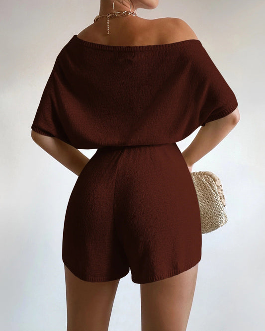 Miami Knit Romper - Chocolate