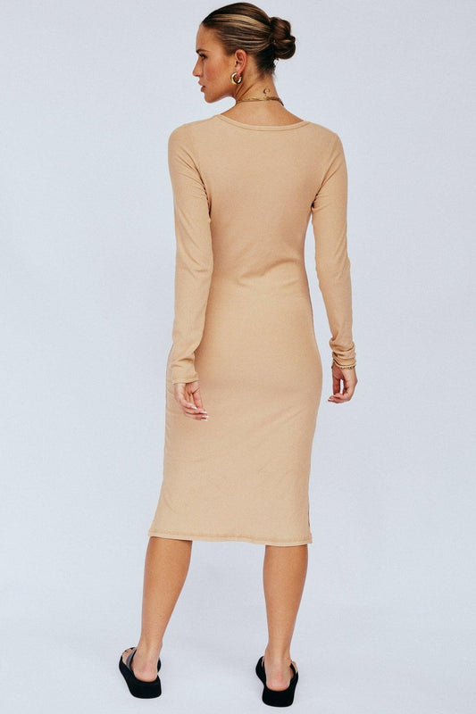 Elroy Rib Dress - Sand