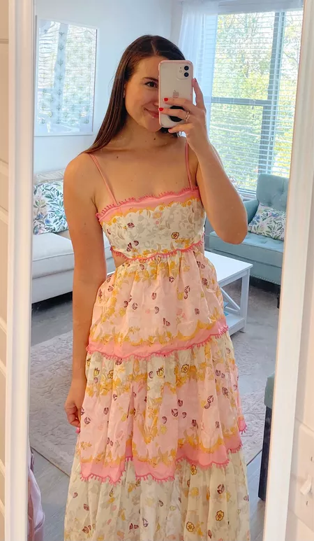 Straps Floral Tiered Long Maxi Dress
