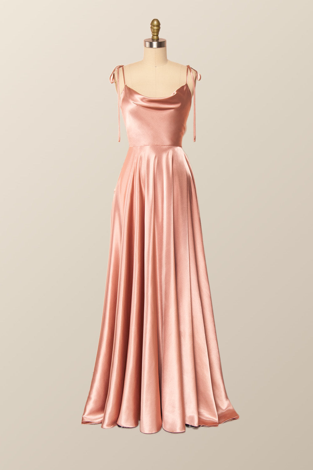 Princess Red A-line Long Dress with Tie Shoulders