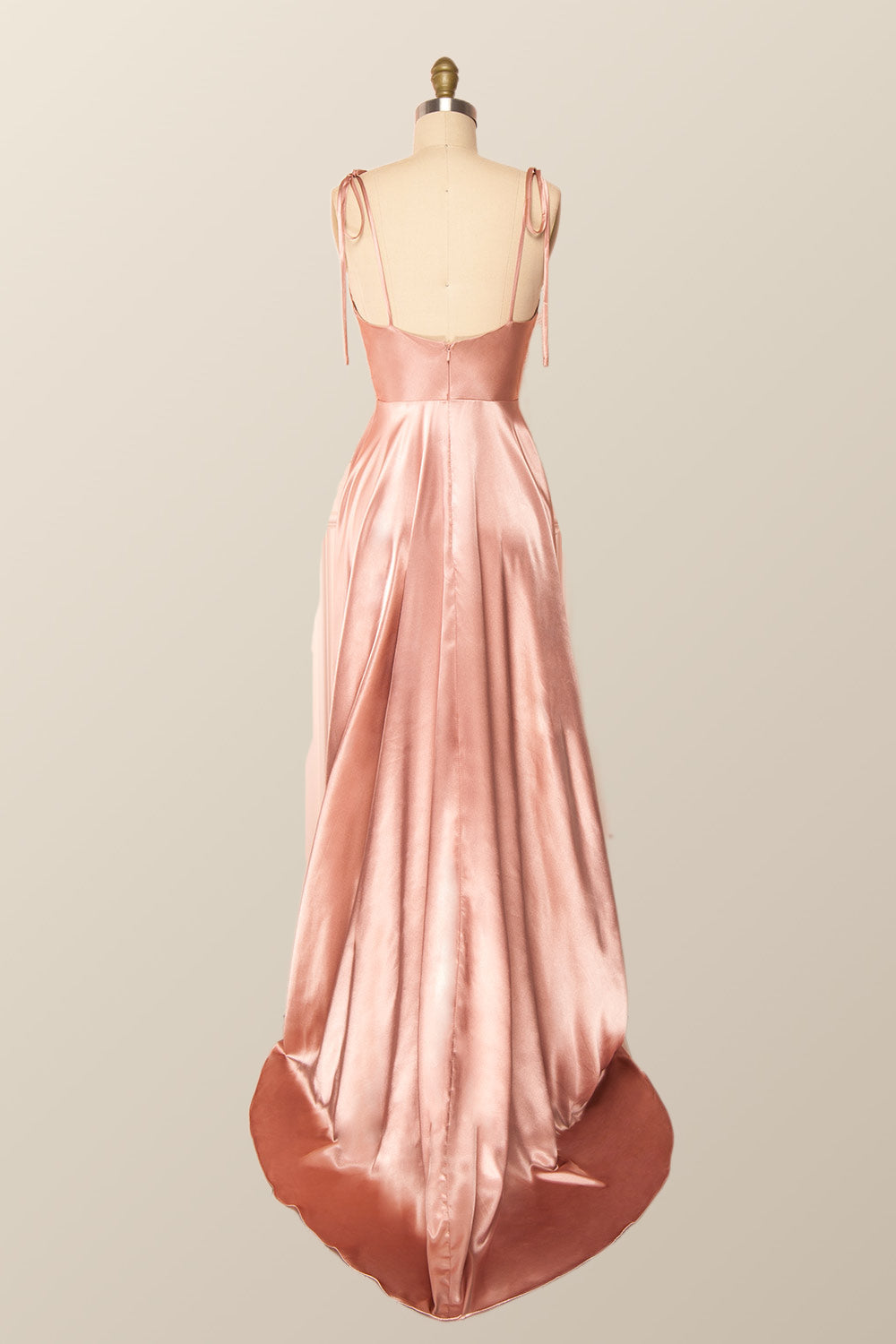 Princess Red A-line Long Dress with Tie Shoulders