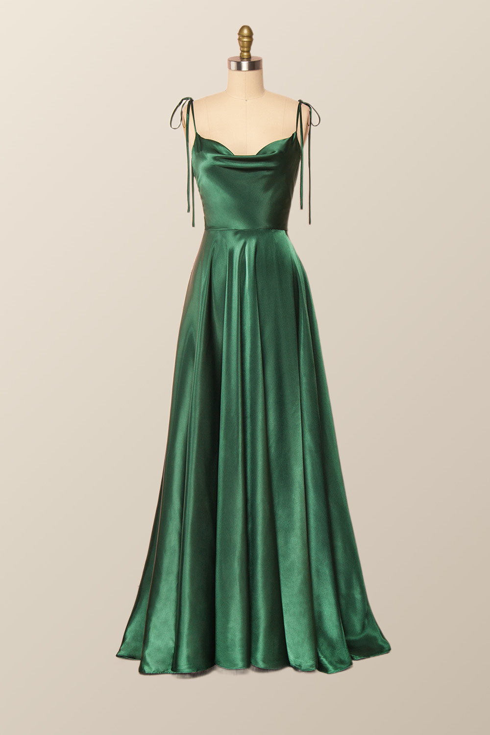 Princess Red A-line Long Dress with Tie Shoulders