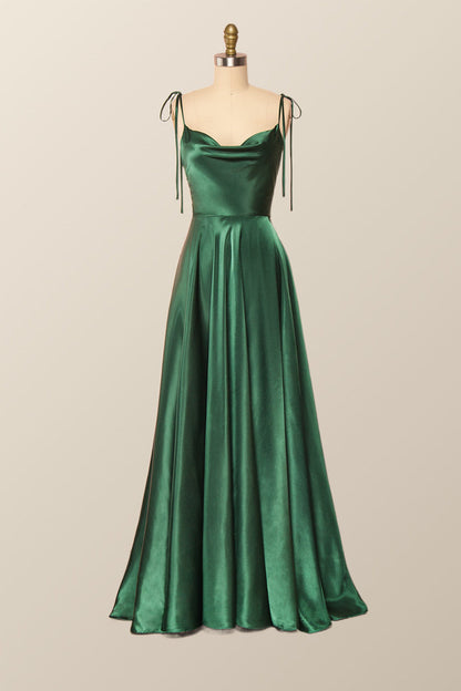 Princess Red A-line Long Dress with Tie Shoulders