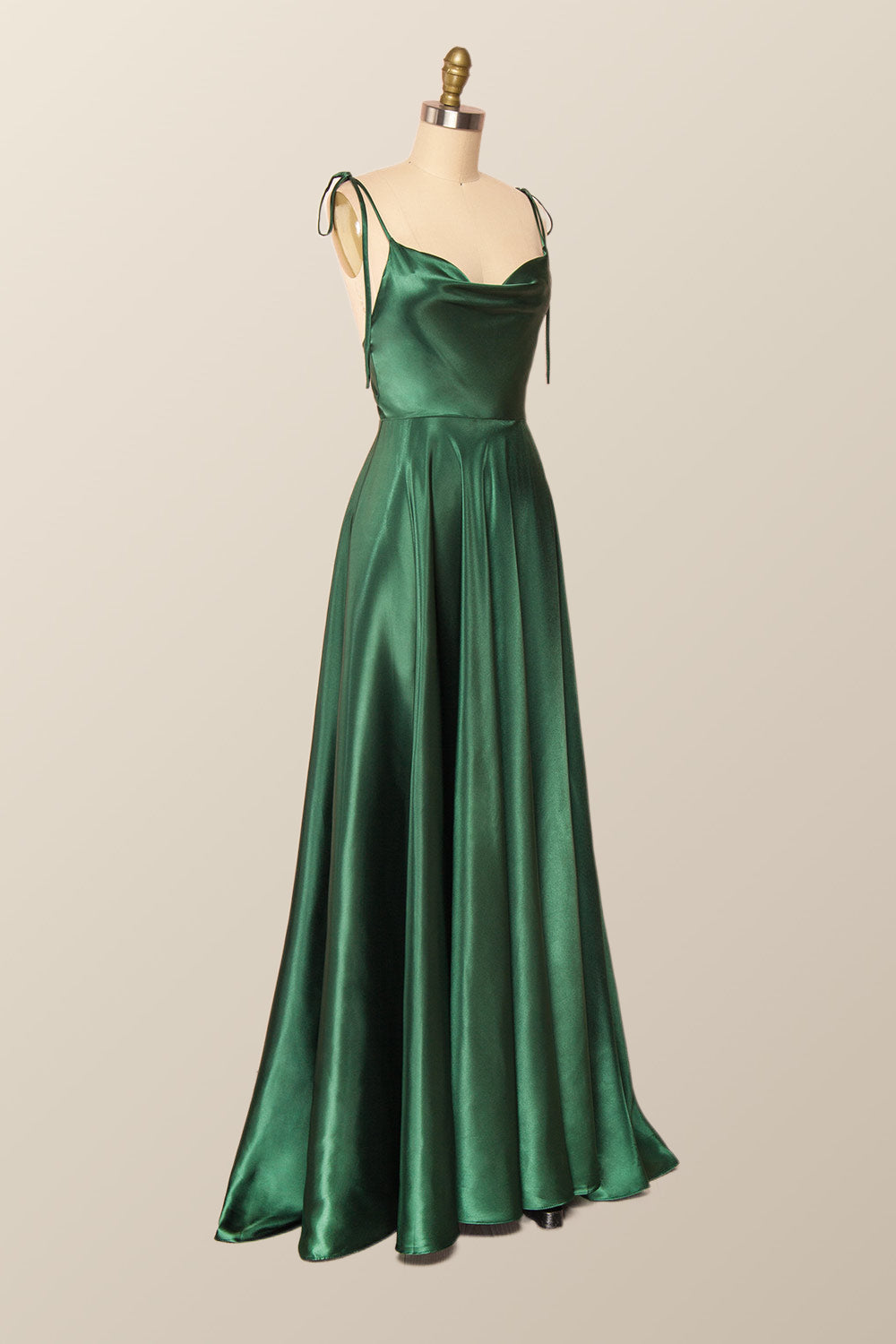 Princess Red A-line Long Dress with Tie Shoulders