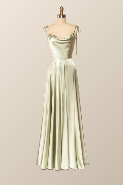 Princess Red A-line Long Dress with Tie Shoulders