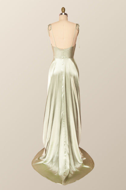 Princess Red A-line Long Dress with Tie Shoulders