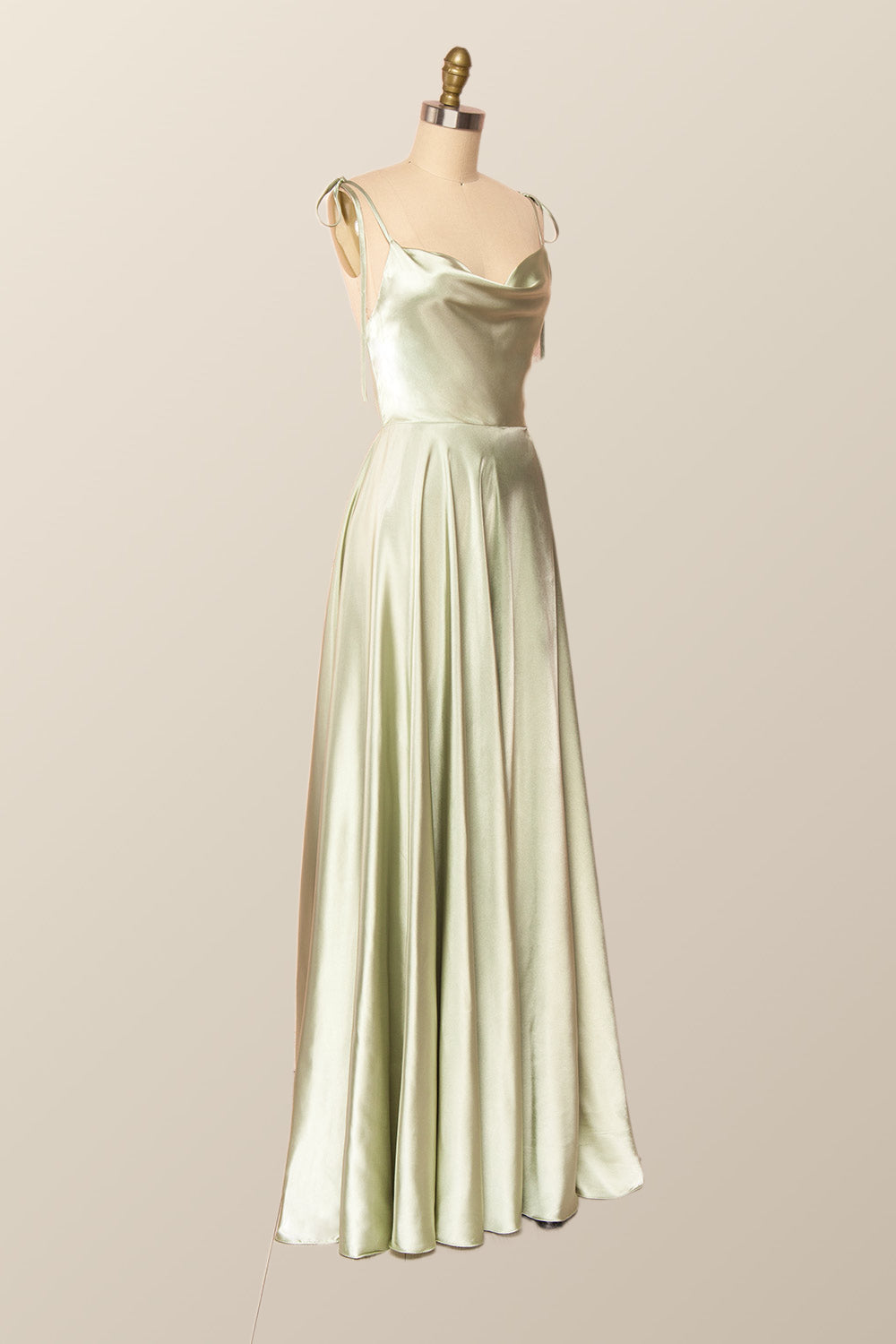 Princess Red A-line Long Dress with Tie Shoulders