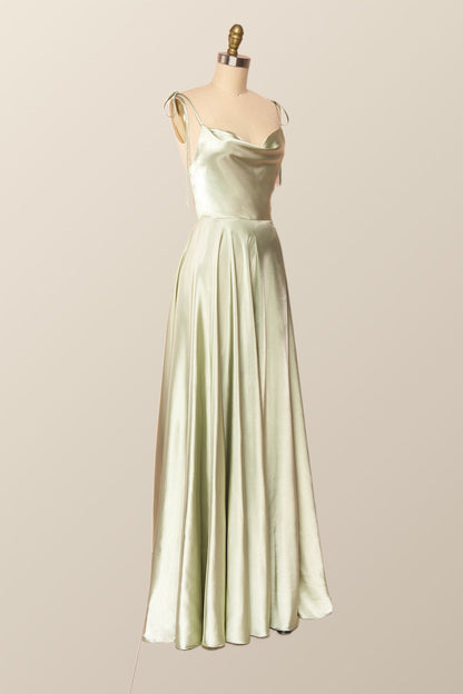Princess Red A-line Long Dress with Tie Shoulders