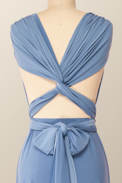 Blue Convertible Long Party Dress