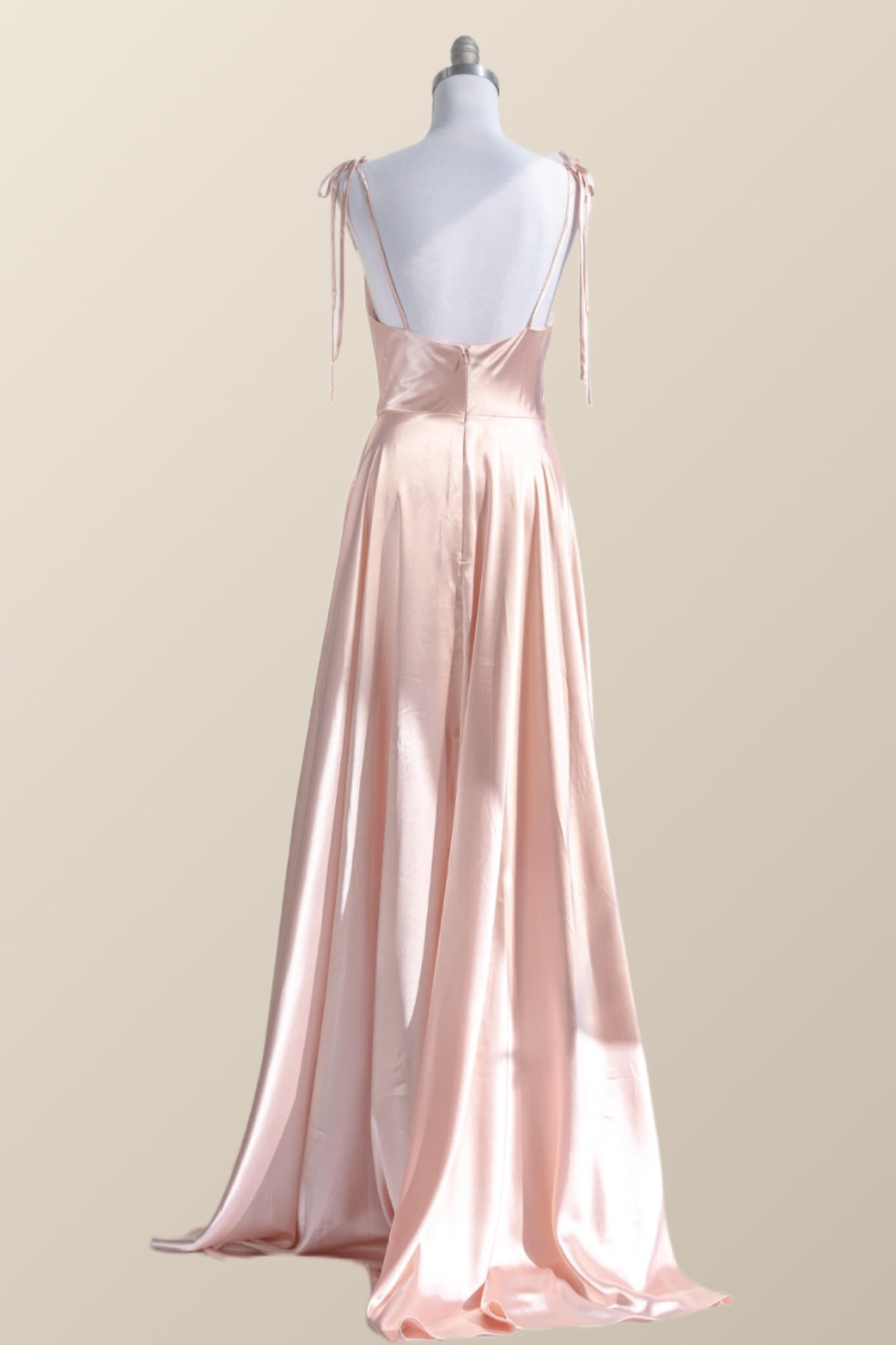 Simply Straps Green Silk Long Party Dress