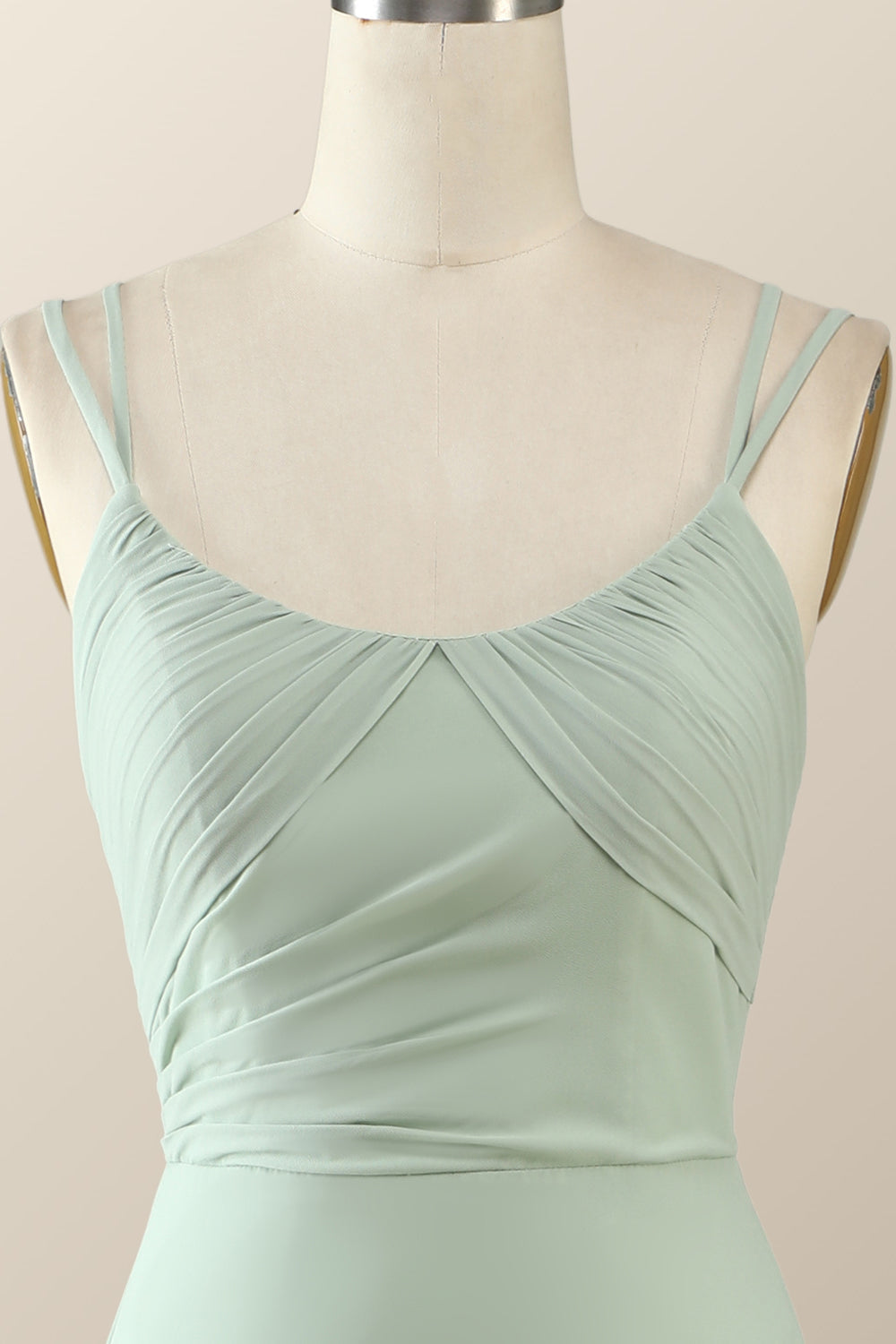 Scoop Lavender Chiffon Pleated Long Bridesmaid Dress