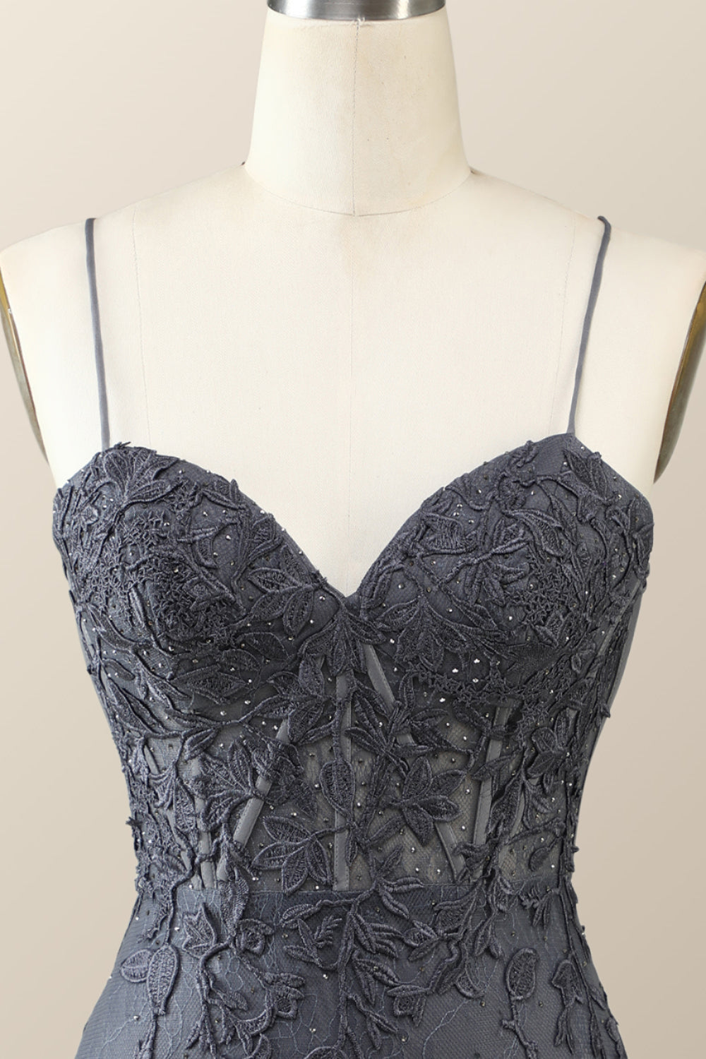 Spaghetti Straps Black Lace Bodycon Mini Dress