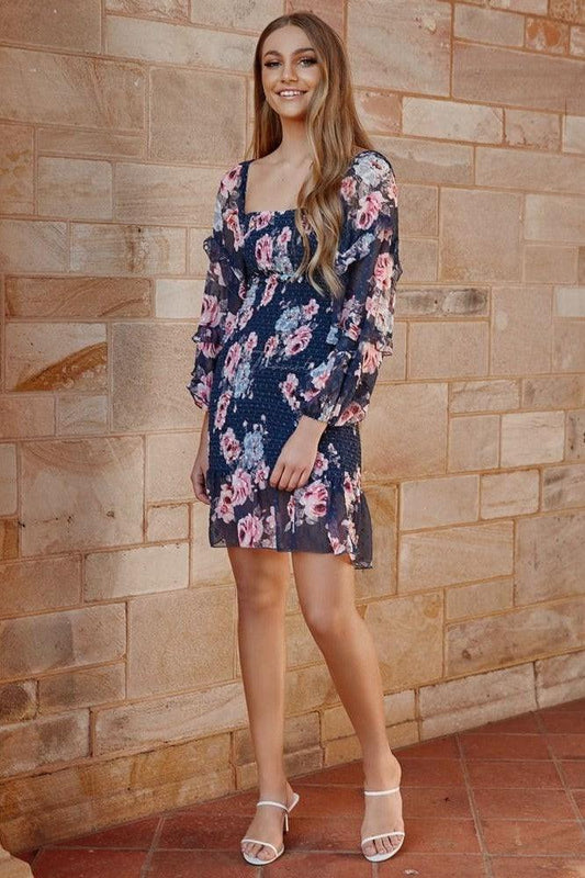 Gail Dress - Navy Floral