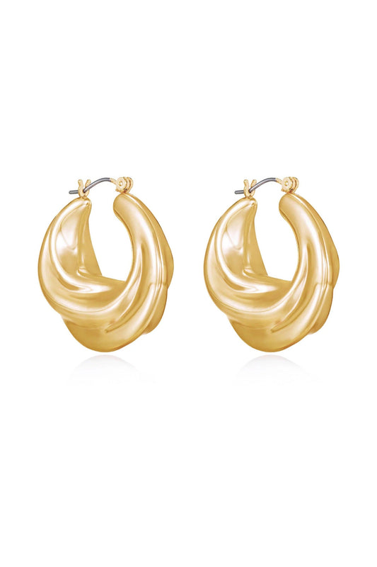 Crescent Swirl Hoop Earrings