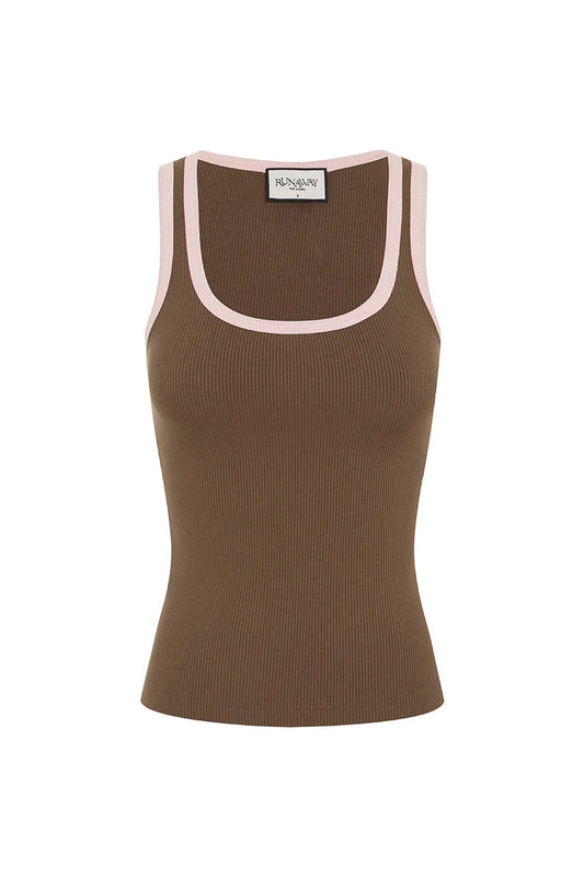 Angelo Tank - Chocolate/Pink