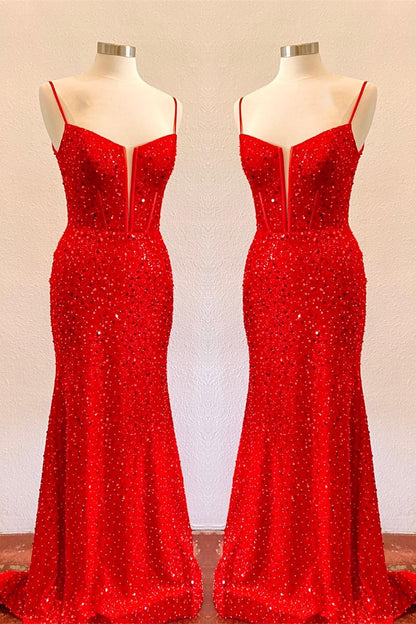 Royal Blue Sequin Mermaid Long Prom Dress