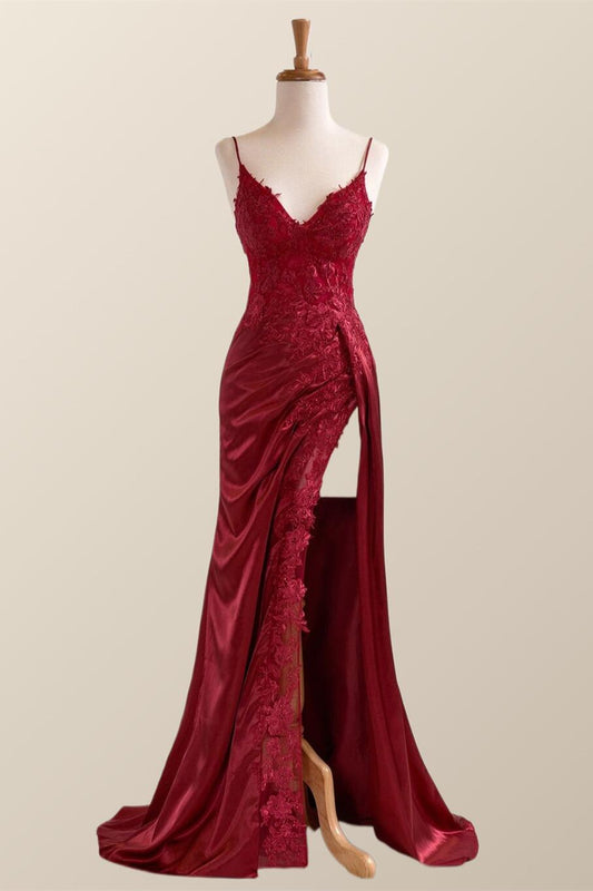 Blue Appliques Mermaid Long Formal Dress