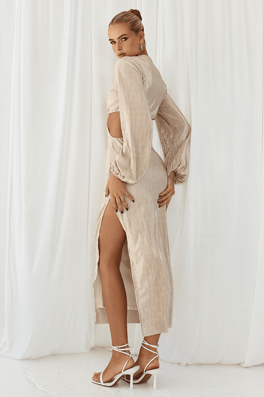 Medusa Midi Dress - Beige/Gold