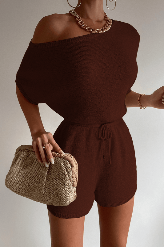 Miami Knit Romper - Chocolate