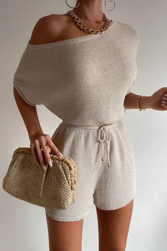 Miami Knit Romper - Oatmeal