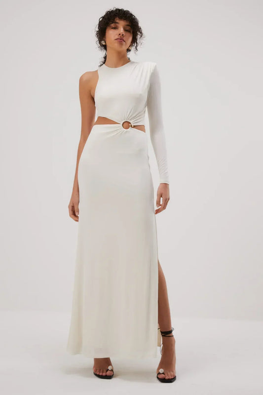 Misha Brigitta Slinky Jersey Gown - Ivory