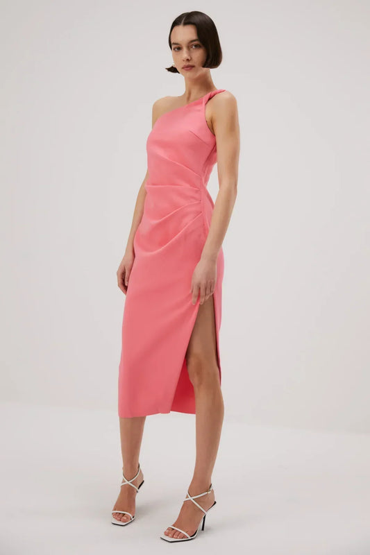 Misha Carrington Bonded Crepe Midi Dress - Honeysuckle