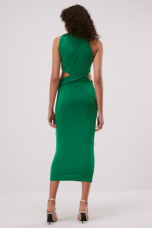 Misha Graciela Slinky Jersey Midi Dress - Island Green