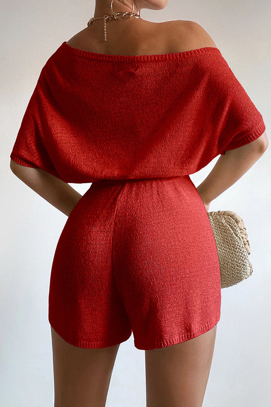 Miami Knit Romper - Red