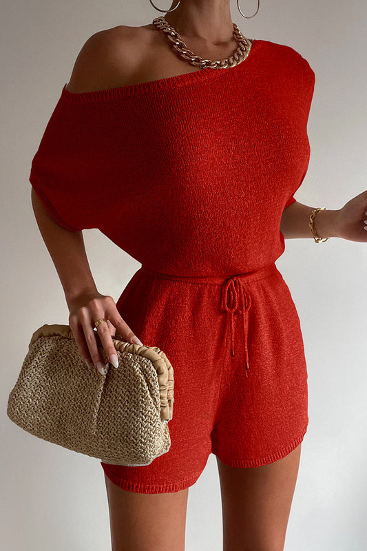 Miami Knit Romper - Red
